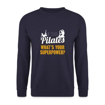i Pilates Funny Pilates Exercise Workout Gift - Sweat-shirt Unisexe - marine - Devant - Alina (178cm) & Michal (187cm)