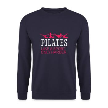 Pilates comme un exercice sportif drôle - Sweat-shirt Unisexe - marine - Devant - Alina (178cm) & Michal (187cm)
