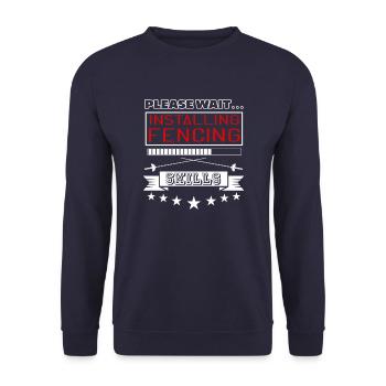 S'il vous plaît, attendez l'installation des compétences - Sweat-shirt Unisexe - marine - Devant - Alina (178cm) & Michal (187cm)