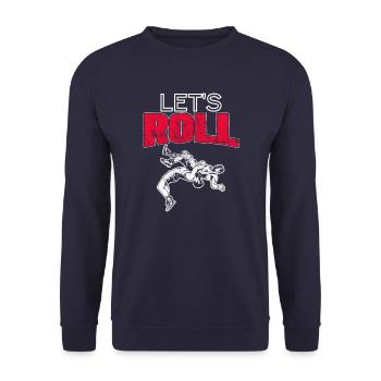 Let's Roll Wrestling Wrestler Fan Gift - Unisex Pullover - Navy - Vorne - Alina (178cm) & Michal (187cm)