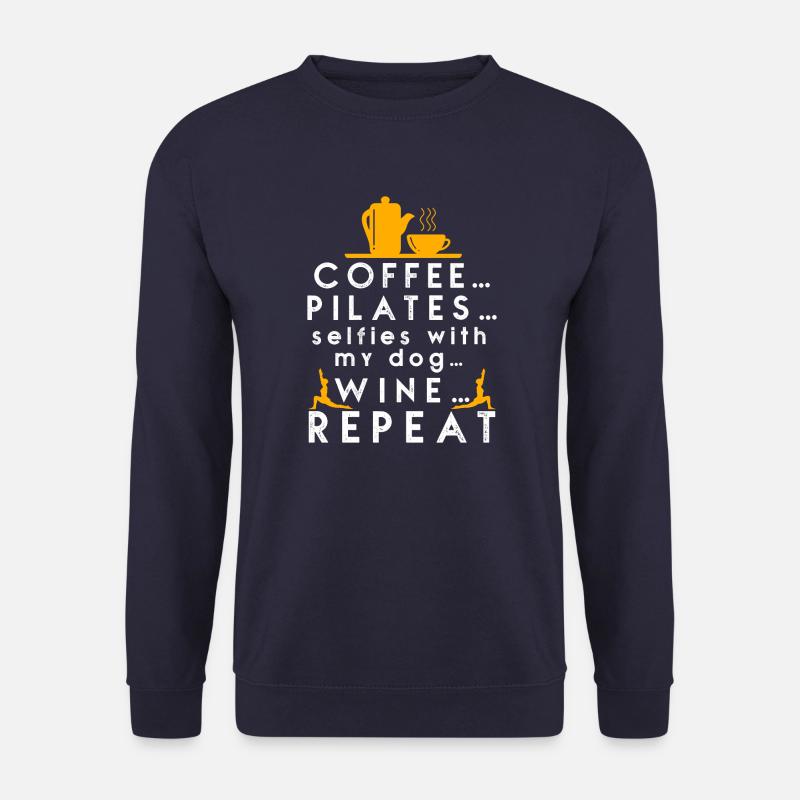 Coffee Pilates Wine Repeat - Unisex Sweatshirt - navy