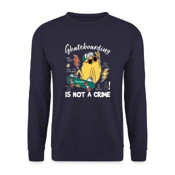 Skateboarding is not a crime funny monster poison - Unisex Sweatshirt - navy - Front - Alina (178cm) & Michal (187cm)