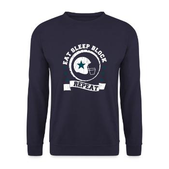 American Football Lineman Funny Quotes - Unisex Sweatshirt - navy - Front - Alina (178cm) & Michal (187cm)