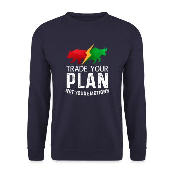 Tradez votre plan et non vos émotions - Sweat-shirt Unisexe - marine - Devant - Alina (178cm) & Michal (187cm)