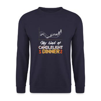 My Kind Of Candlelight Dinner Trader - Unisex Sweatshirt - navy - Front - Alina (178cm) & Michal (187cm)