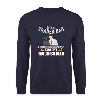 Cool Trader Dad Forex Stocks Trading - Unisex Pullover - Navy - Vorne - Alina (178cm) & Michal (187cm)