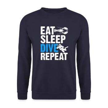 Eat Sleep Dive Repeat Funny Scuba Diving - Unisex Sweatshirt - navy - Front - Alina (178cm) & Michal (187cm)