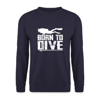 Born To Dive Funny Scuba Diving - Unisex Sweatshirt - navy - Front - Alina (178cm) & Michal (187cm)