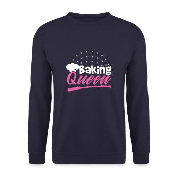 Baking Queen - Unisex Sweatshirt - navy - Front - Alina (178cm) & Michal (187cm)