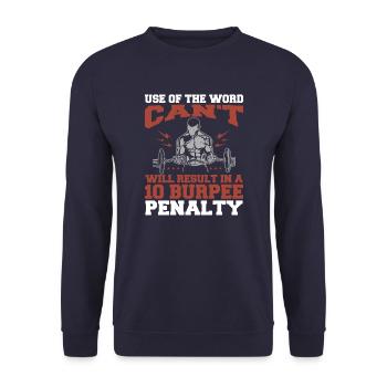 Funny Burpee Personal Trainer Gym Workout Fitness - Unisex Sweatshirt - navy - Front - Alina (178cm) & Michal (187cm)