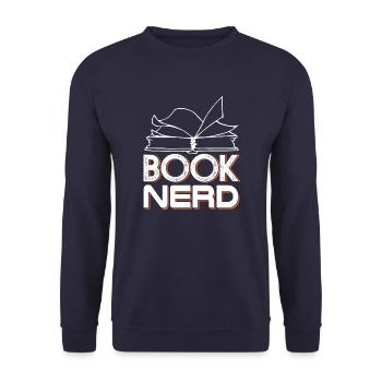 Book Nerd Funny Book Lover Reading Gift - Unisex Sweatshirt - navy - Front - Alina (178cm) & Michal (187cm)