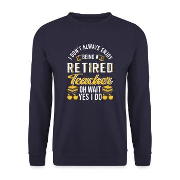 Retired Teacher - Unisex Pullover - Navy - Vorne - Alina (178cm) & Michal (187cm)
