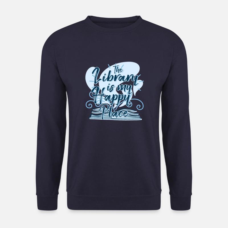 The Library Is My Happy Place - Unisex Pullover - Navy