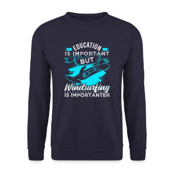 La planche à voile est importante - Sweat-shirt Unisexe - marine - Devant - Alina (178cm) & Michal (187cm)