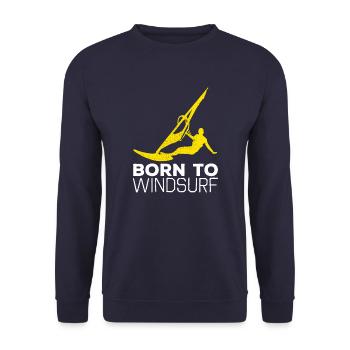 Born To Windsurf Evolution - Unisex Pullover - Navy - Vorne - Alina (178cm) & Michal (187cm)
