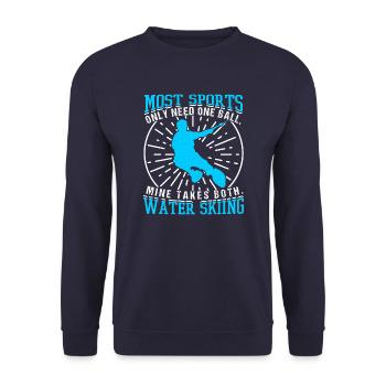 Ski nautique La plupart des sports n'ont besoin que d'une balle - Sweat-shirt Unisexe - marine - Devant - Alina (178cm) & Michal (187cm)