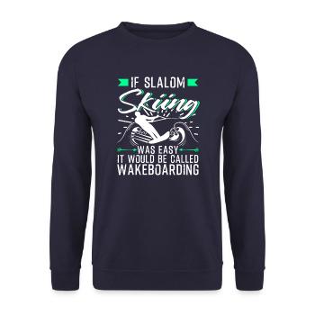 Funny water slalom skiing - Unisex Sweatshirt - navy - Front - Alina (178cm) & Michal (187cm)