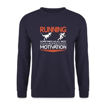 Running Motivation - Unisex Pullover - Navy - Vorne - Alina (178cm) & Michal (187cm)