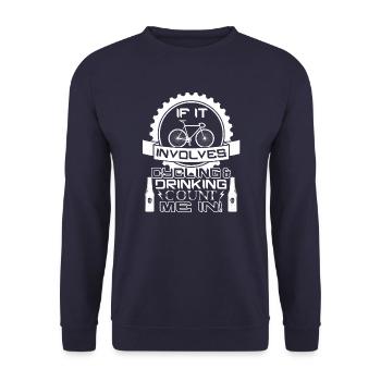 Cycling and drinking - Unisex Sweatshirt - navy - Front - Alina (178cm) & Michal (187cm)