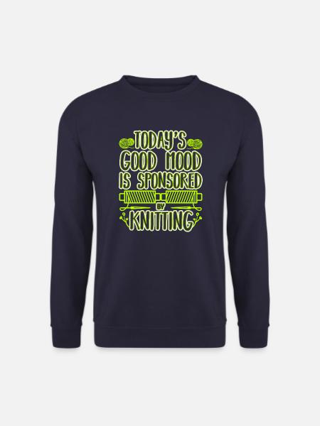 Today's Good Mood Is Sponsored By Knitting - Unisex Sweatshirt - navy