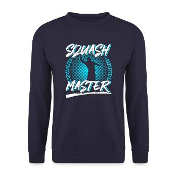 Squash Master Funny Squash Player Fan Gift - Unisex Sweatshirt - navy - Front - Alina (178cm) & Michal (187cm)