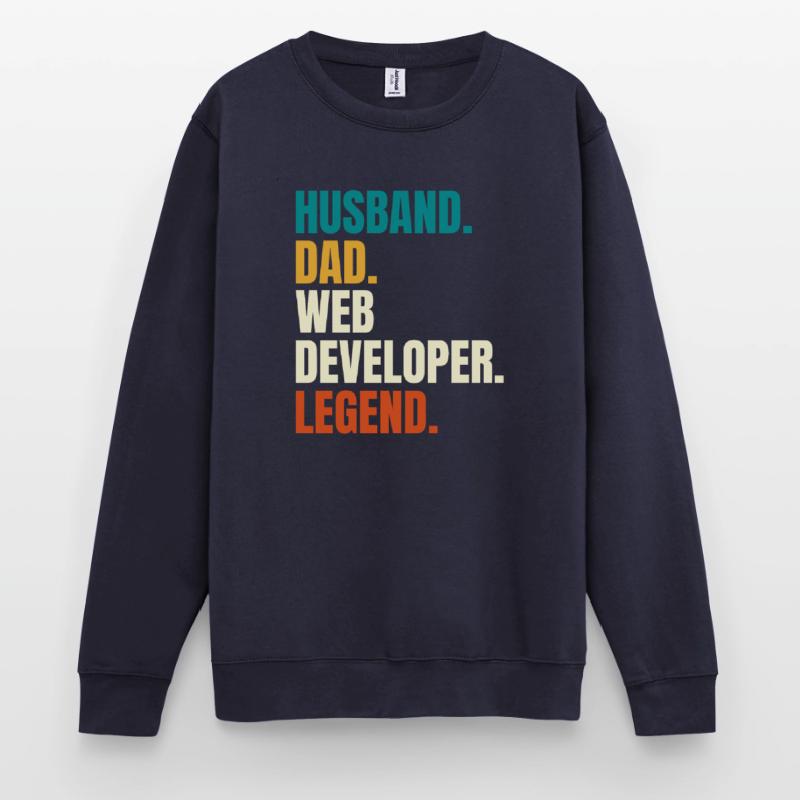 Husband Dad Web Developer Legend Retro Unisex Sweatshirt