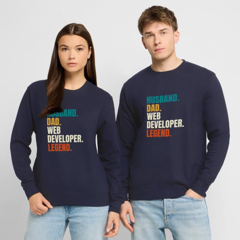 Husband Dad Web Developer Legend Retro Unisex Sweatshirt