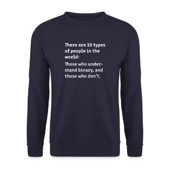 Understand Binary Web Developer Coder - Unisex Pullover - Navy - Vorne - Alina (178cm) & Michal (187cm)