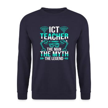 Enseignant TIC The Man The Myth The Legend - Sweat-shirt Unisexe - marine - Devant - Alina (178cm) & Michal (187cm)