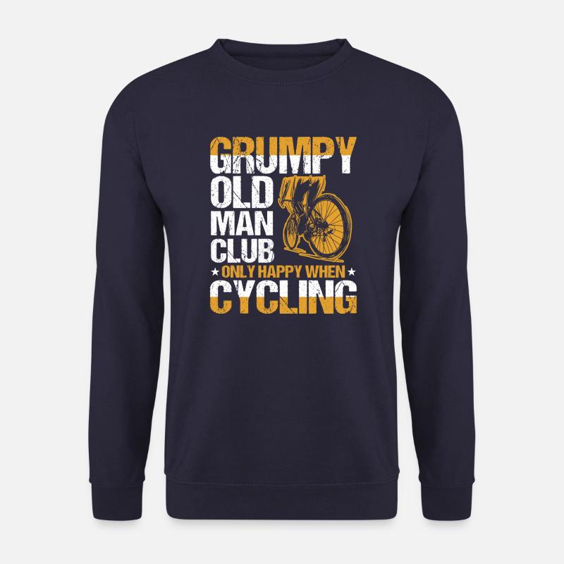 Grumpy Old Man Club Only Happy When Cycling - Unisex Sweatshirt - navy