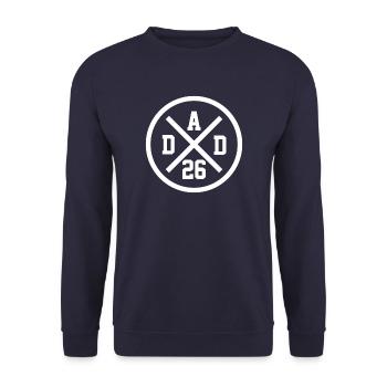 DAD 26 - DADDY 2026 - BABY - CHILD EXPECTING - DAD - Unisex Sweatshirt - navy - Front - Alina (178cm) & Michal (187cm)