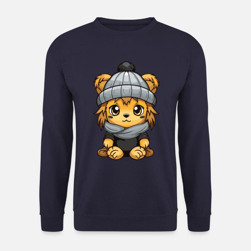 Lion Winter Comic Cute - Unisex Sweatshirt - navy