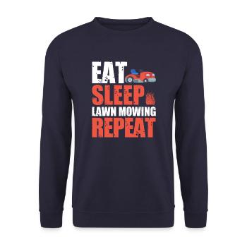 Eat Sleep Lawn Mowing Repeat - Sweat-shirt Unisexe - marine - Devant - Alina (178cm) & Michal (187cm)