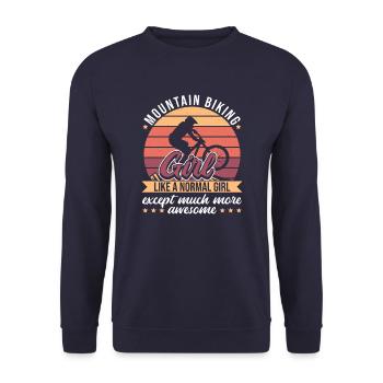 Awesome Mountain Biking Girl - Sweat-shirt Unisexe - marine - Devant - Alina (178cm) & Michal (187cm)