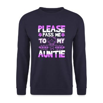 Please Pass Me To My Auntie - Sweat-shirt Unisexe - marine - Devant - Alina (178cm) & Michal (187cm)