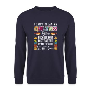 I Can’t Clean My Quilting Room - Sweat-shirt Unisexe - marine - Devant - Alina (178cm) & Michal (187cm)