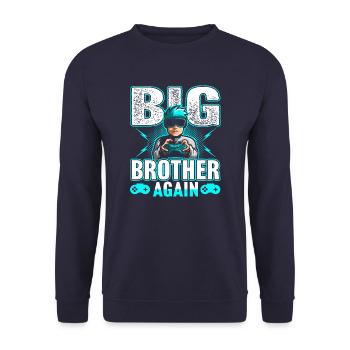 Big Brother Again Gamer Video Games - Unisex Sweatshirt - navy - Front - Alina (178cm) & Michal (187cm)