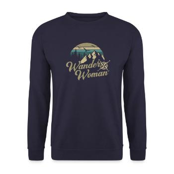 Wander Woman Hiking Wandern Frauen - Unisex Pullover - Navy - Vorne - Alina (178cm) & Michal (187cm)