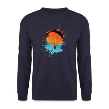 Paraglider paragliding color explosion - Unisex Sweatshirt - navy - Front - Alina (178cm) & Michal (187cm)