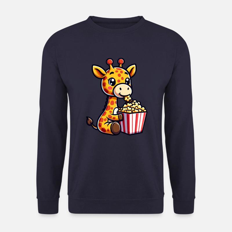 Süße Giraffe mit Popcorn Kino Karneval Comic - Unisex Pullover - Navy