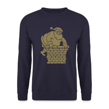 Silhouette du Père Noël Minimaliste - Sweat-shirt Unisexe - marine - Devant - Alina (178cm) & Michal (187cm)