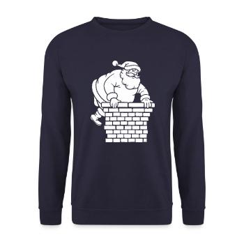 Silhouette du Père Noël Minimaliste - Sweat-shirt Unisexe - marine - Devant - Alina (178cm) & Michal (187cm)