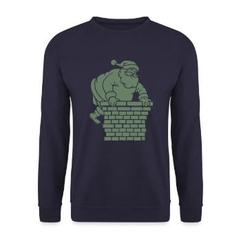 Silhouette du Père Noël Minimaliste - Sweat-shirt Unisexe - marine - Devant - Alina (178cm) & Michal (187cm)