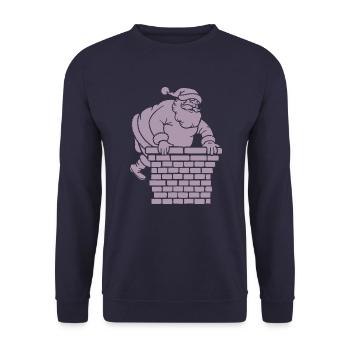Silhouette du Père Noël Minimaliste - Sweat-shirt Unisexe - marine - Devant - Alina (178cm) & Michal (187cm)