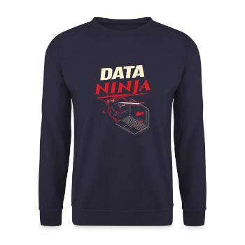 Data Ninja computer programming coder - Unisex Pullover - Navy - Vorne - Alina (178cm) & Michal (187cm)
