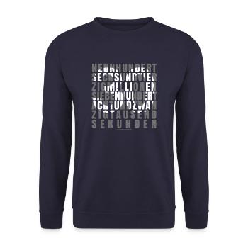 30 Jahre in Sekunden 30. Geburtstag - Unisex Pullover - Navy - Vorne - Alina (178cm) & Michal (187cm)