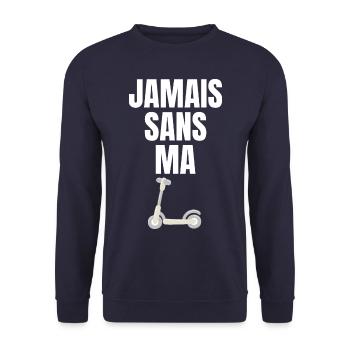 Jamais sans ma trottinette - Sweat-shirt Unisexe - marine - Devant - Alina (178cm) & Michal (187cm)