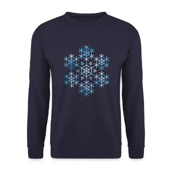 flocon de neige - Sweat-shirt Unisexe - marine - Devant - Alina (178cm) & Michal (187cm)