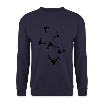 Deer Deer icon - Unisex Sweatshirt - navy - Front - Alina (178cm) & Michal (187cm)