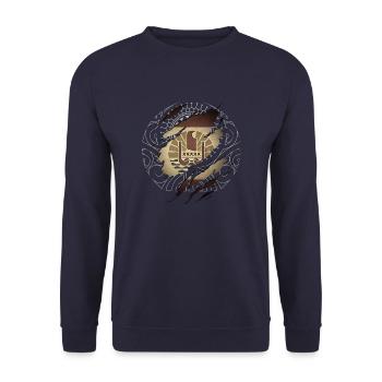 Drapeau Polynésie Française et tatouage polynesien - Sweat-shirt Unisexe - marine - Devant - Alina (178cm) & Michal (187cm)